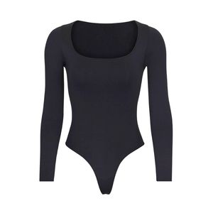 SKIMS Black Long Sleeve Bodysuit